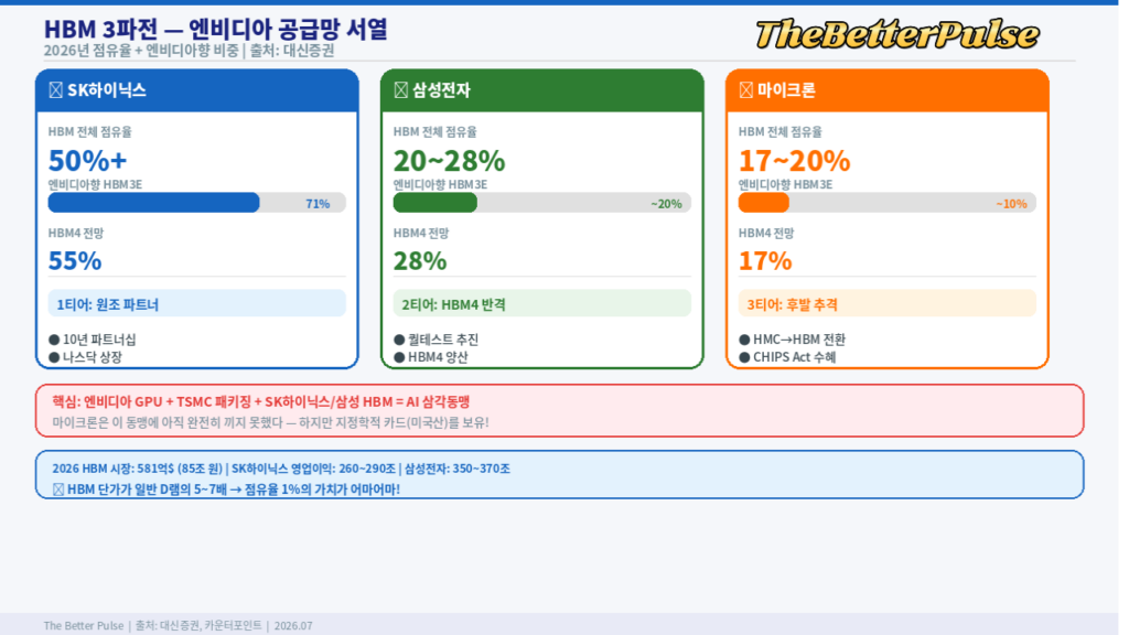 HBM 3파전-엔비디아 공급망 서열